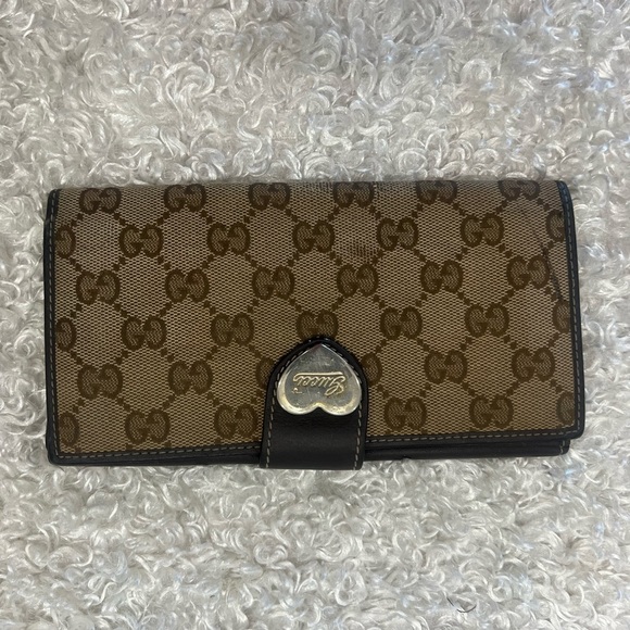 Gucci Brown GG Crystal Coated Canvas and Leather Continental Wallet